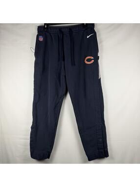 Nike Men’s Large Chicago Bears On Field Therma Fit Sweatpants Navy Fleece Lined